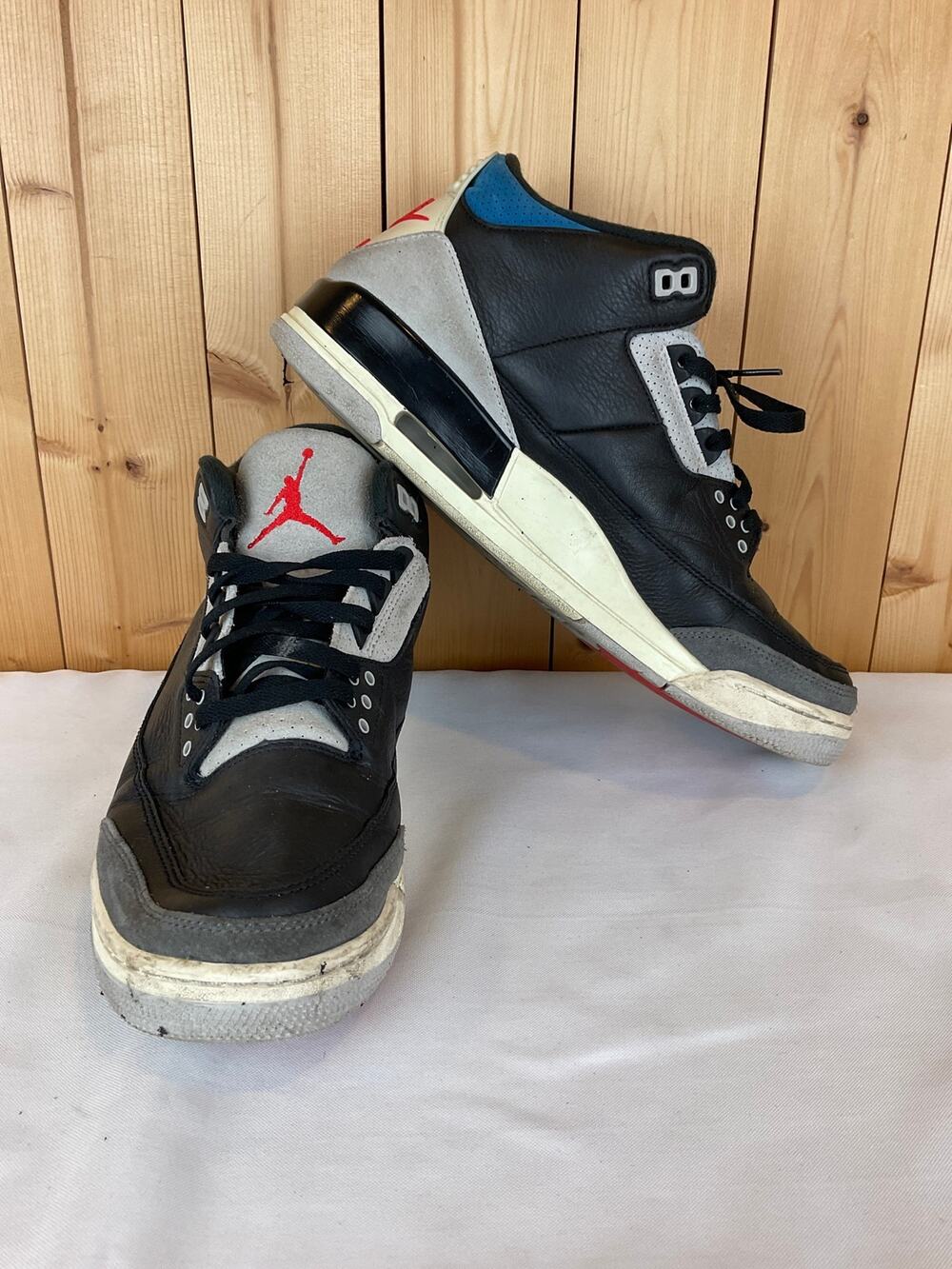 Nike Air Jordan 3 Retro "Rare Air" Sneakers, Black/Gray/Blue - Size 11 Men's